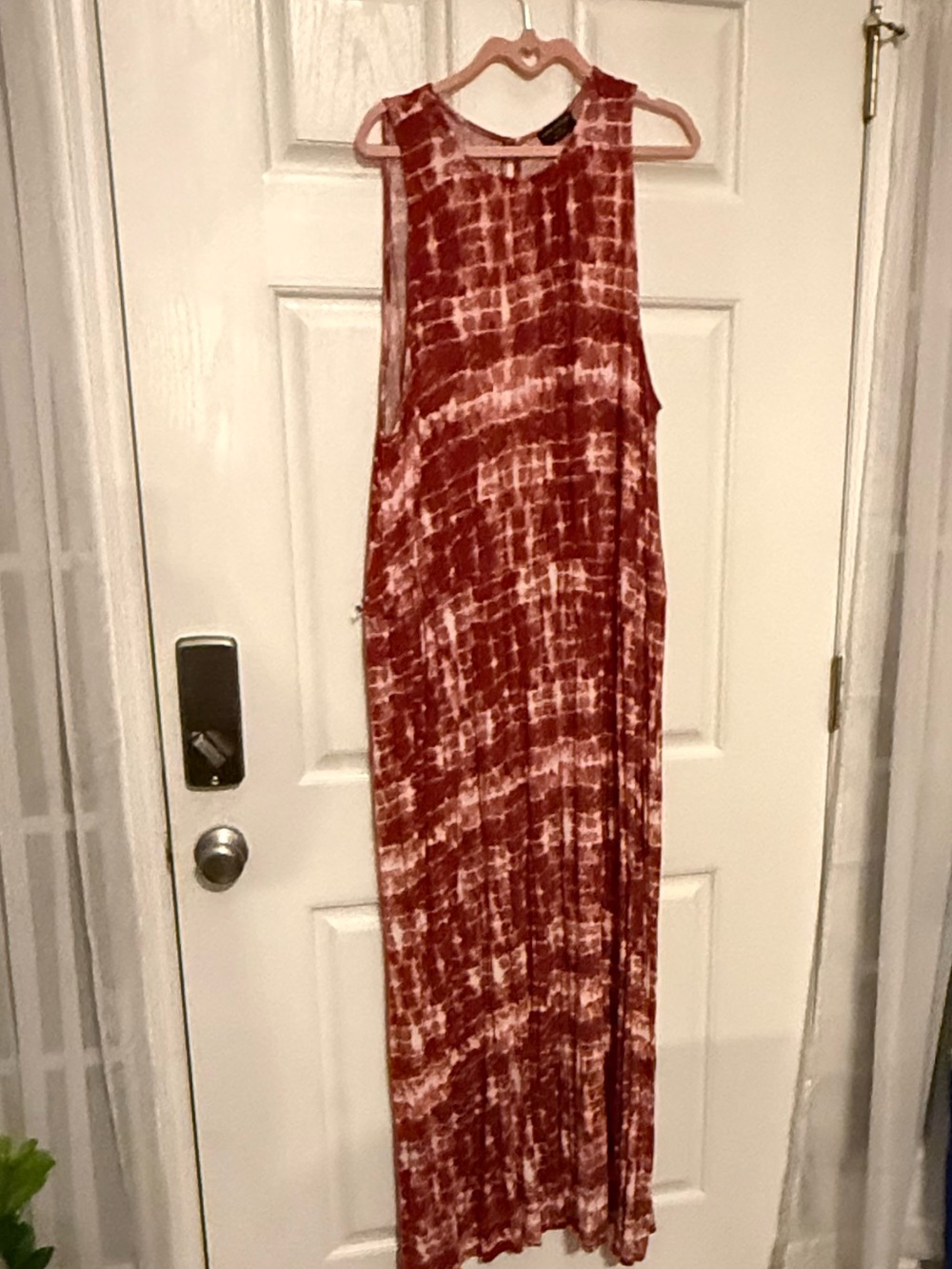 Lane Bryant Rust Red Tie-Dye Sleeveless Maxi Dress
